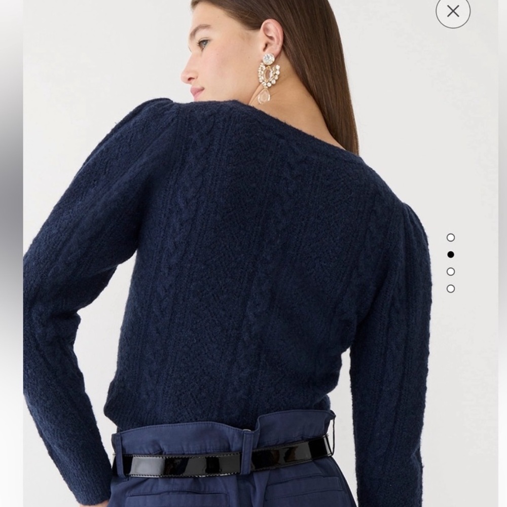 J. Crew Midnight Blue Cable Knit Sweater